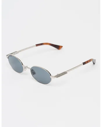 Ochelari de soare ovali unisex cu rama metalica, Argintiu