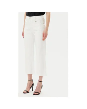 Pantaloni dama  241-PCLIC, Bumbac, Ecru, Ecru