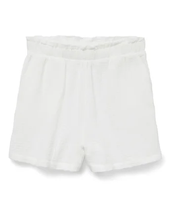 Pantaloni scurti dama  10279687, Bumbac, Alb, Alb