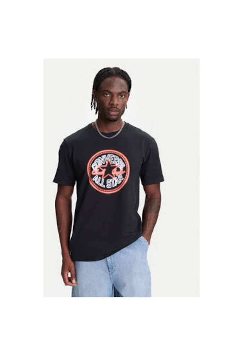 Tricou barbati  10027722-A01, Bumbac, Negru, Negru