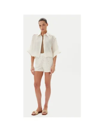 Pantaloni scurti dama  14105213, Bumbac/Bumbac, Bej, Bej