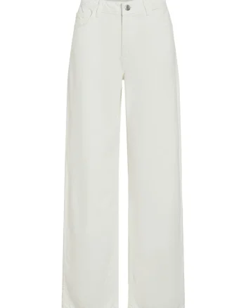 Pantaloni dama  14105535, Bumbac, Alb, Alb
