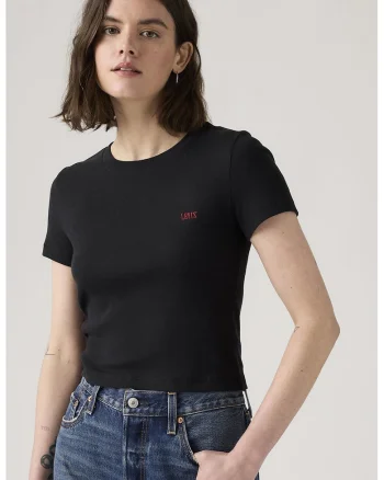 Tricou crop cu croiala cambrata, Negru stins