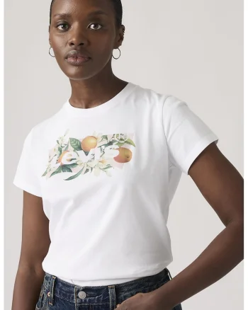 Tricou din bumbac cu logo si imprimeu grafic, Alb optic