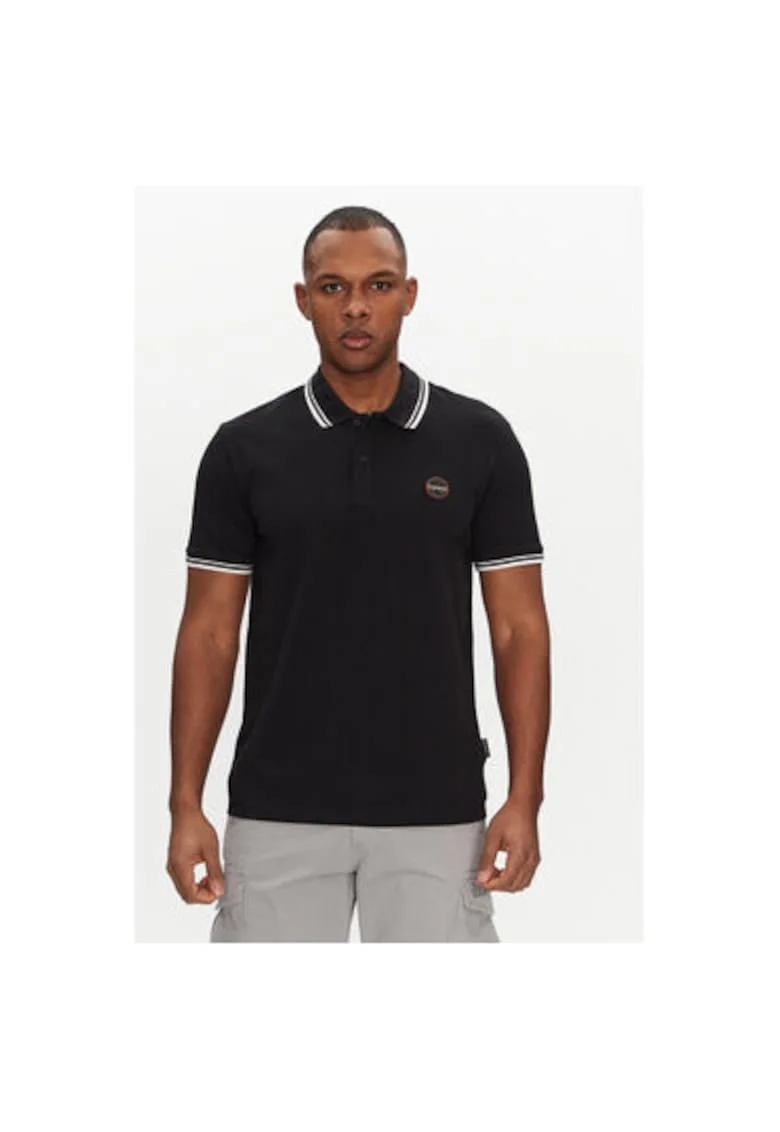 Tricou polo barbati  NP0A4ID59411, Bumbac, Negru, Negru