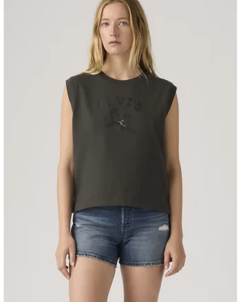 Tricou cu imprimeu logo Boxy, Gri antracit
