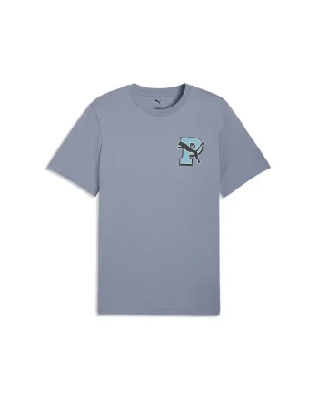 Tricou din bumbac cu imprimeu logo pe partea din spate, Negru/Albastru azur/Albastru deschis