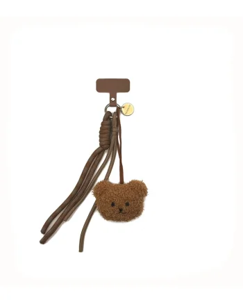 Charm pentru geantă sau telefon,  Bear Softie, caramel, 7x6cm