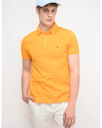 Tricou polo din amestec de bumbac organic 1985, Galben