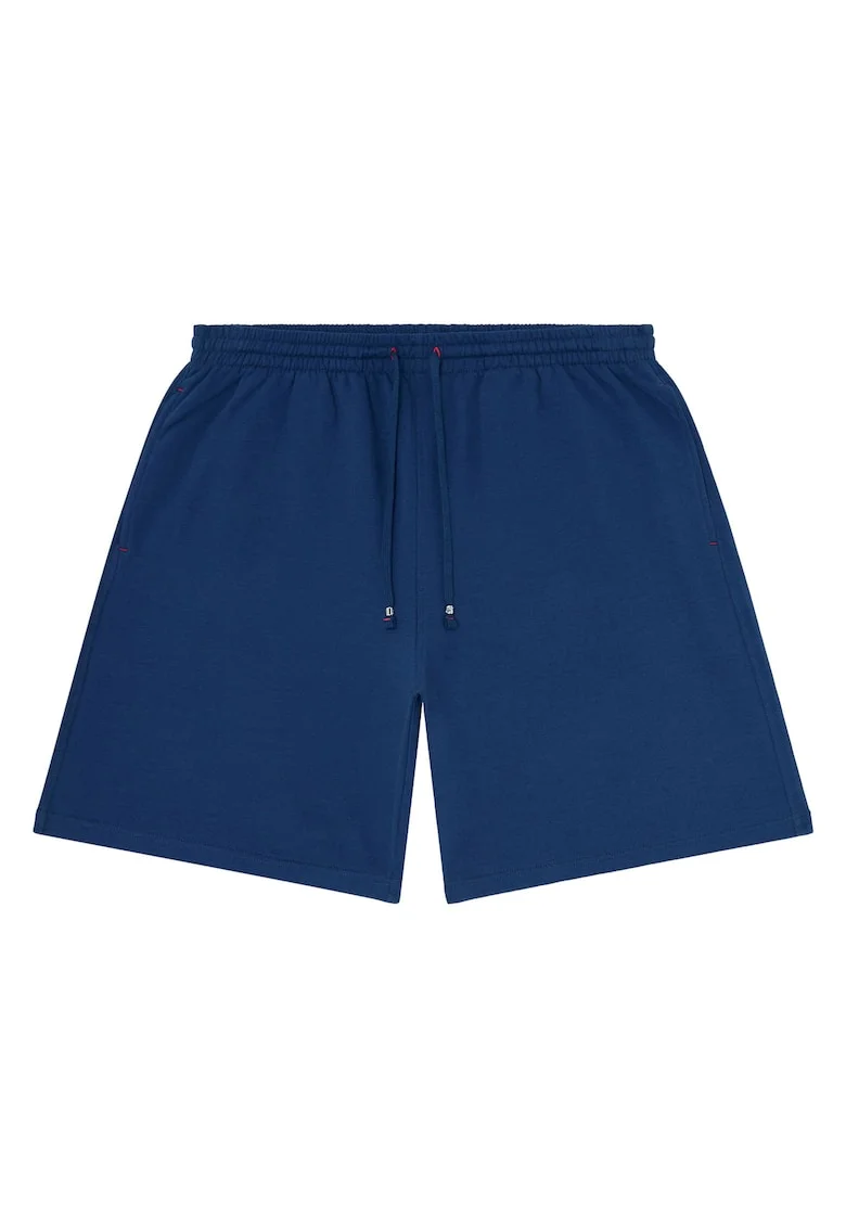 Pantaloni scurti de trening din amestec de bumbac, Albastru inchis