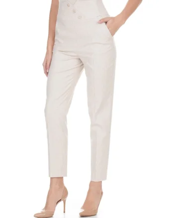 Pantaloni eleganti conici cu talie inalta