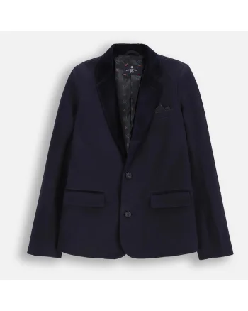 Sacou copii,  bleumarin, bumbac, maneci lungi, guler clasic