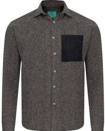 Camasa barbati,  oversize, regulara, maro, poliester