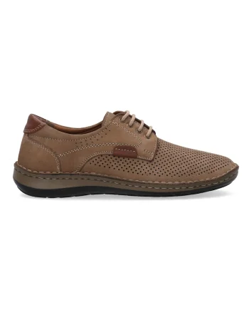 Pantofi din piele nubuc cu design perforat