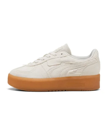 Pantofi sport Palermo Elevata flatform din piele intoarsa, Caramel/Alb murdar