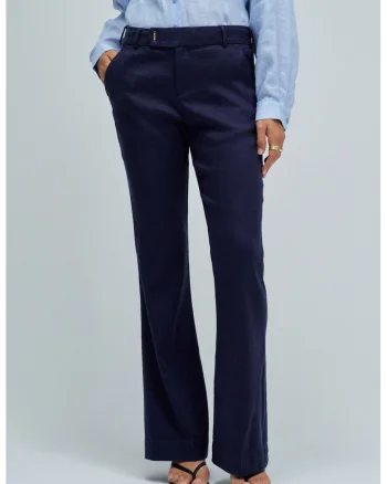Pantaloni evazati din amestec de in