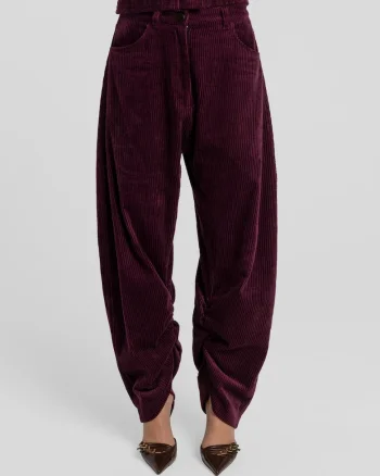 Pantaloni din reiat Barro, Violet pruna