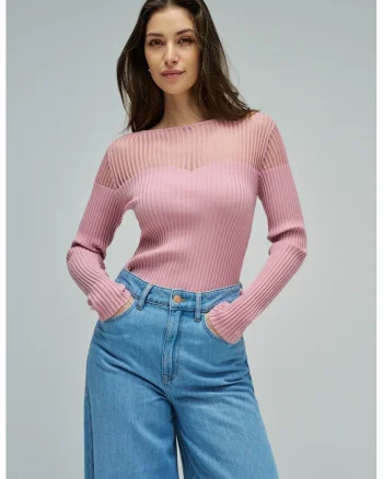 Pulover cu detalii transparente