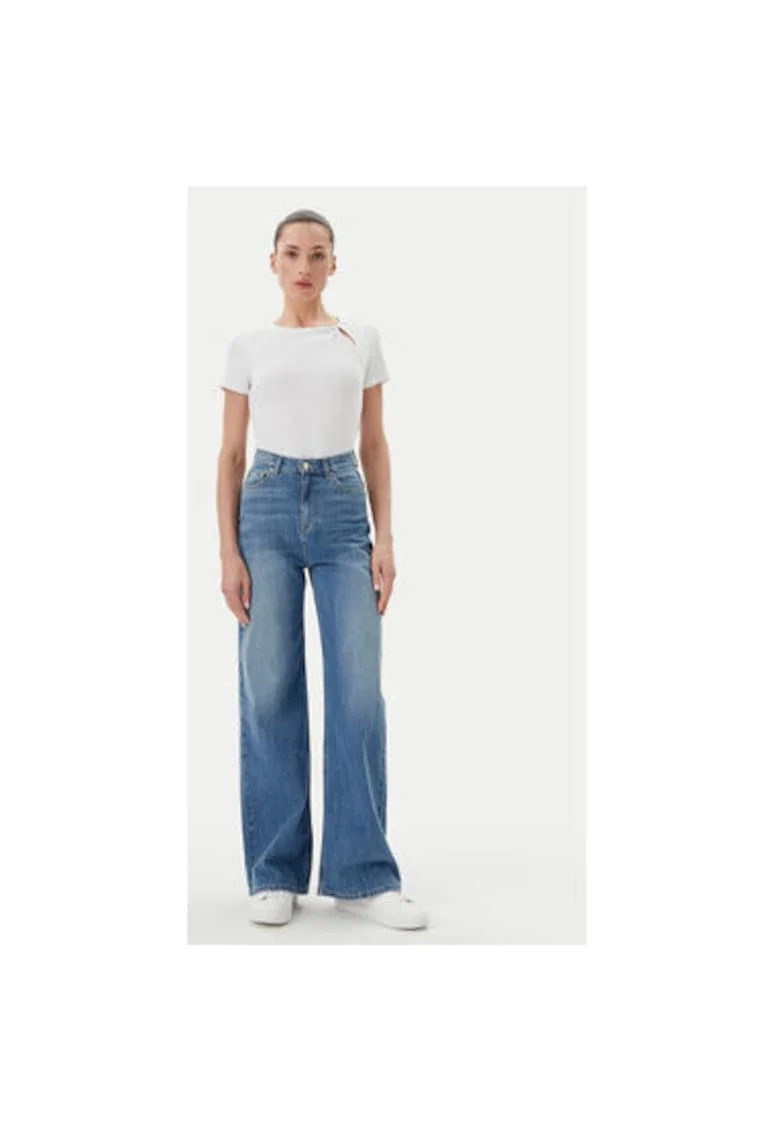 Tricou dama  P51H8APJ, Viscoza/Poliamida, Alb, Alb