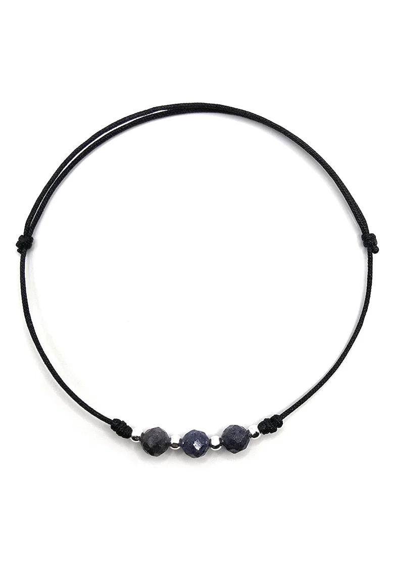 Bratara handmade, ajustabila, din argint 925,  pietre sempretioase safir, multicolor