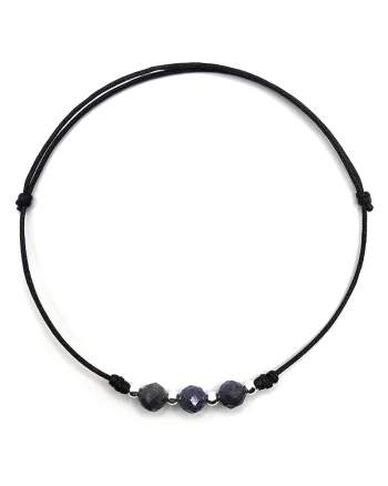 Bratara handmade, ajustabila, din argint 925,  pietre sempretioase safir, multicolor