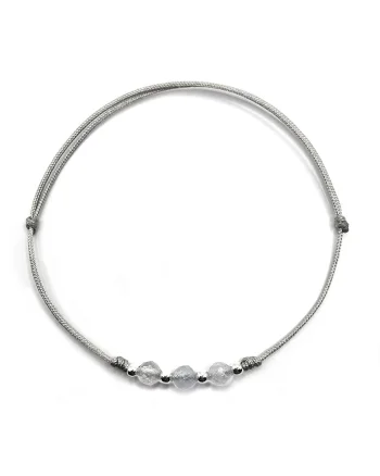 Bratara handmade, ajustabila, din argint 925,  pietre sempretioase acvamarin, gri