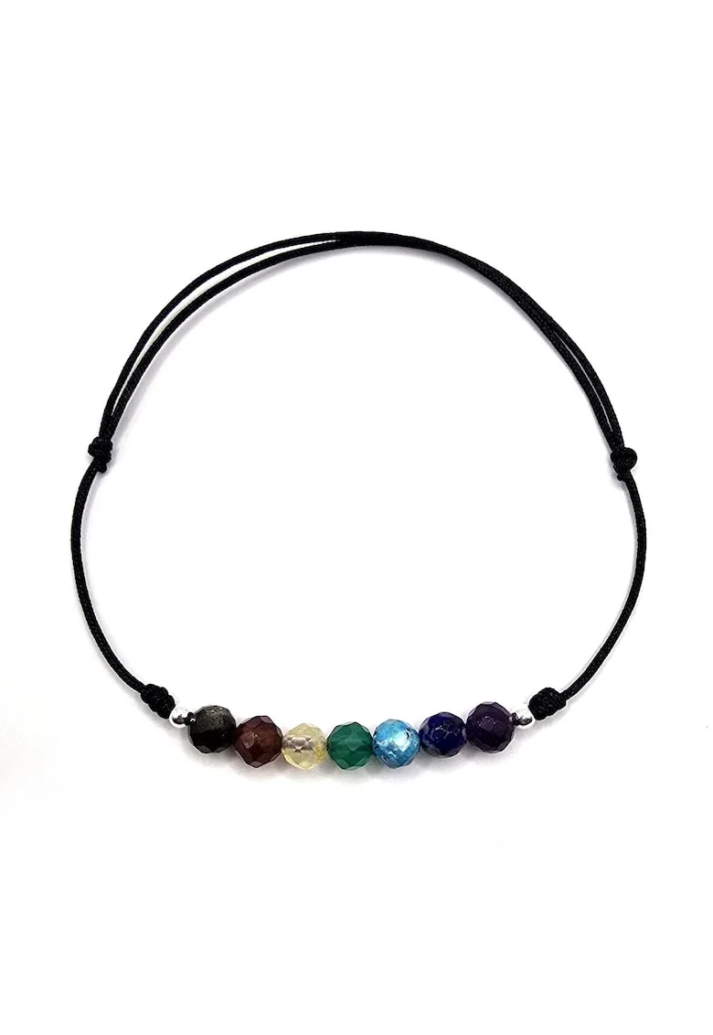 Bratara handmade, ajustabila, din argint 925,  pietre sempretioase, multicolor