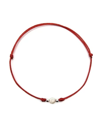 Bratara handmade, din argint 925,  ajustabila, cu piatra semipretioasa si snur de matase, 1 x bratara sidef