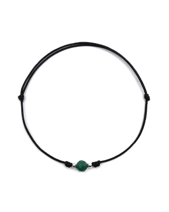 Bratara handmade, din argint 925,  ajustabila, cu piatra semipretioasa si snur de matase, 1 x bratara agat