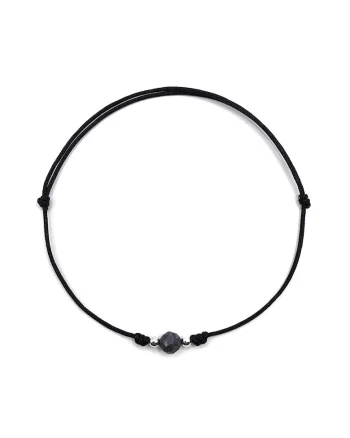 Bratara handmade, din argint 925,  ajustabila, cu piatra semipretioasa si snur de matase, 1 x bratara safir