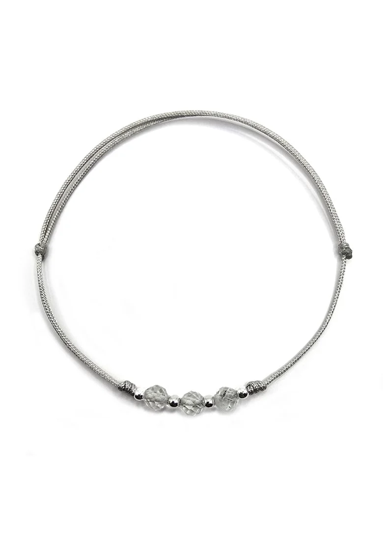 Bratara handmade, ajustabila, din argint 925,  pietre sempretioase topaz, Gri