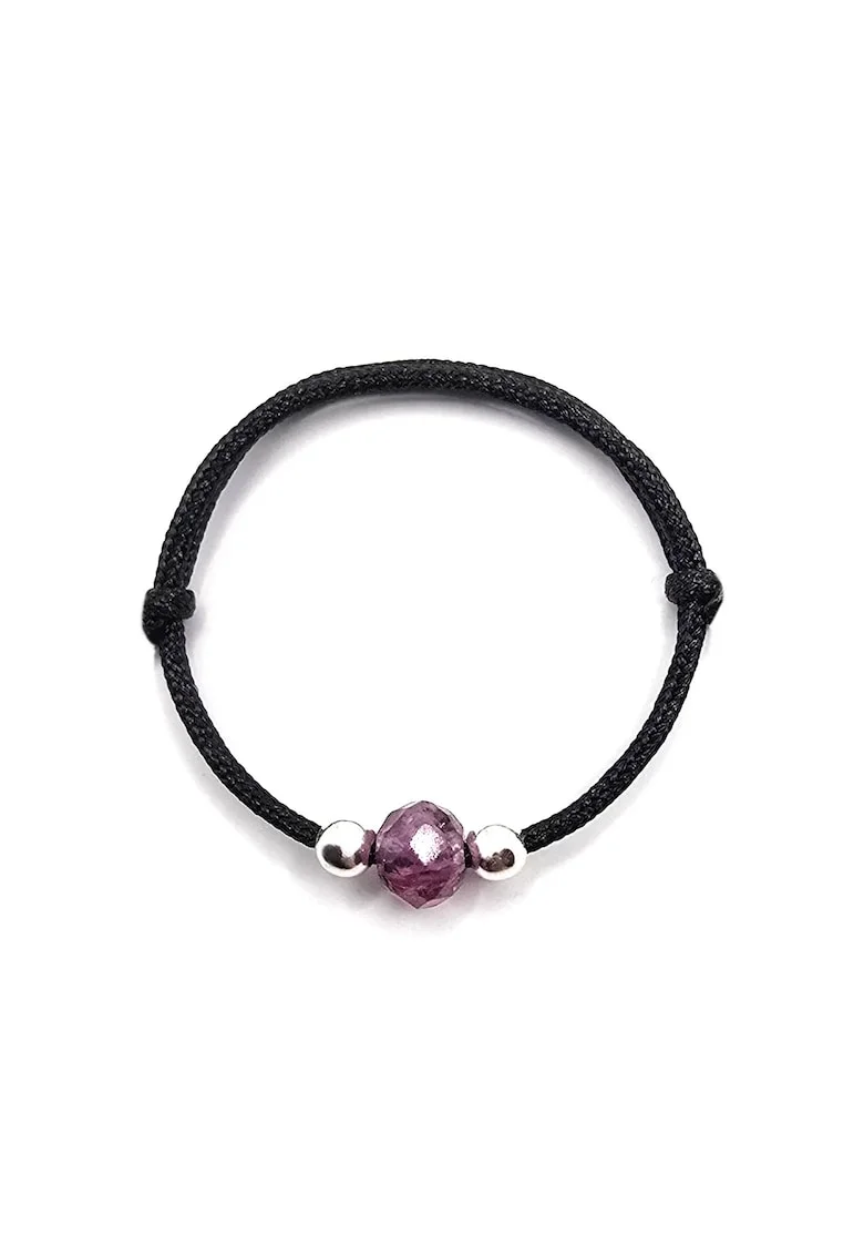 Inel handmade, ajustabil, din argint 925,  pietre sempretioase rubin, negru