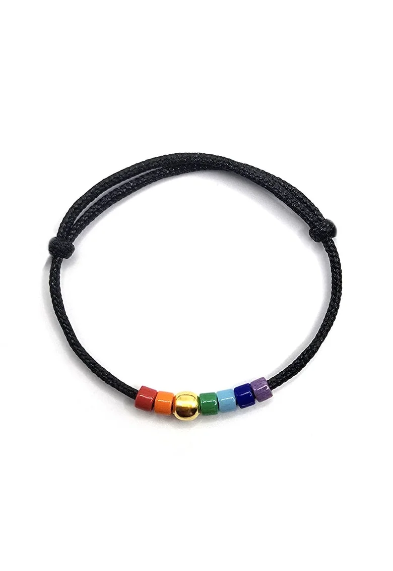 Inel ajustabil din argint 925 placat aur 24k,  margele Miyuki, Negru