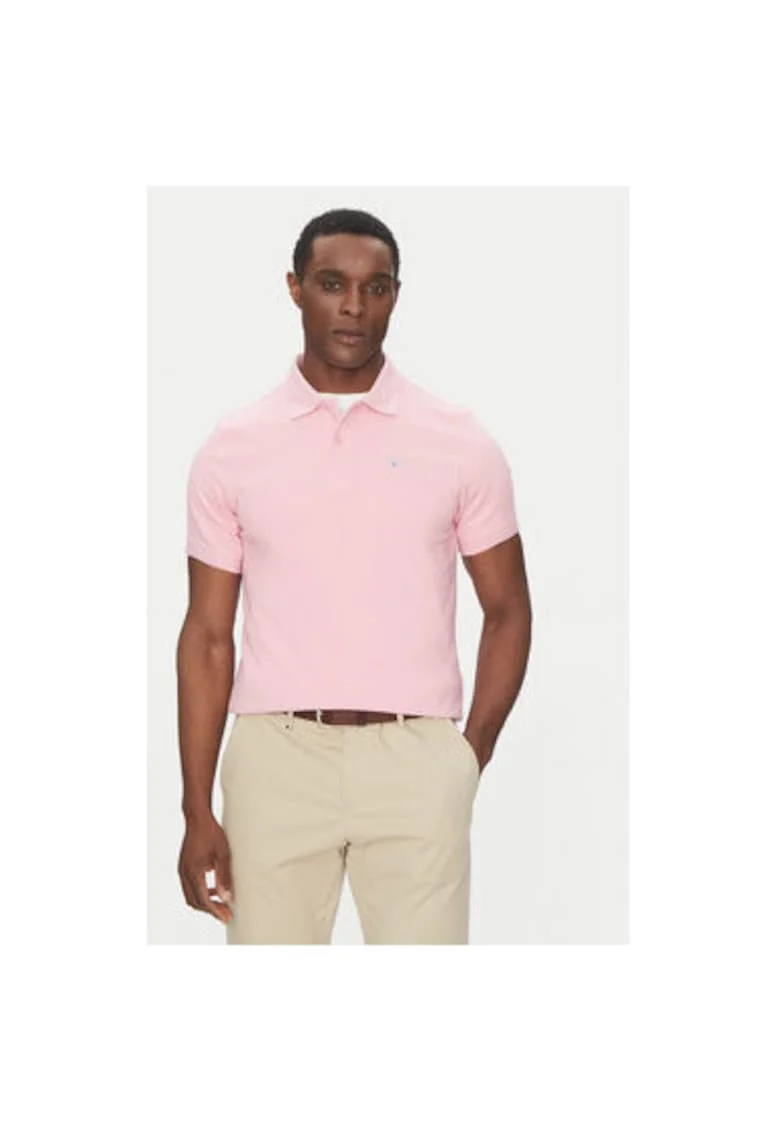 Tricou polo barbati  MML0358PI51, Bumbac, Roz, Roz
