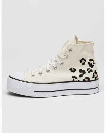 Tenisi canvas cu model animal print All Star Lift, Negru/Crem
