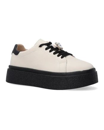 Pantofi sport din piele naturala cu aspect texturat