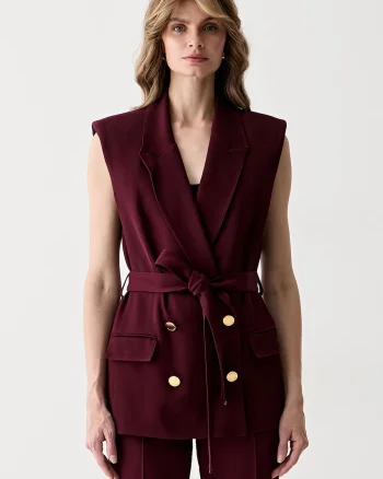 Marciano by Guess vestă cu două rânduri de nasturi pentru femei cu vâscoză RASHIDA