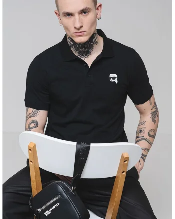 Tricou din bumbac cu logo, Negru