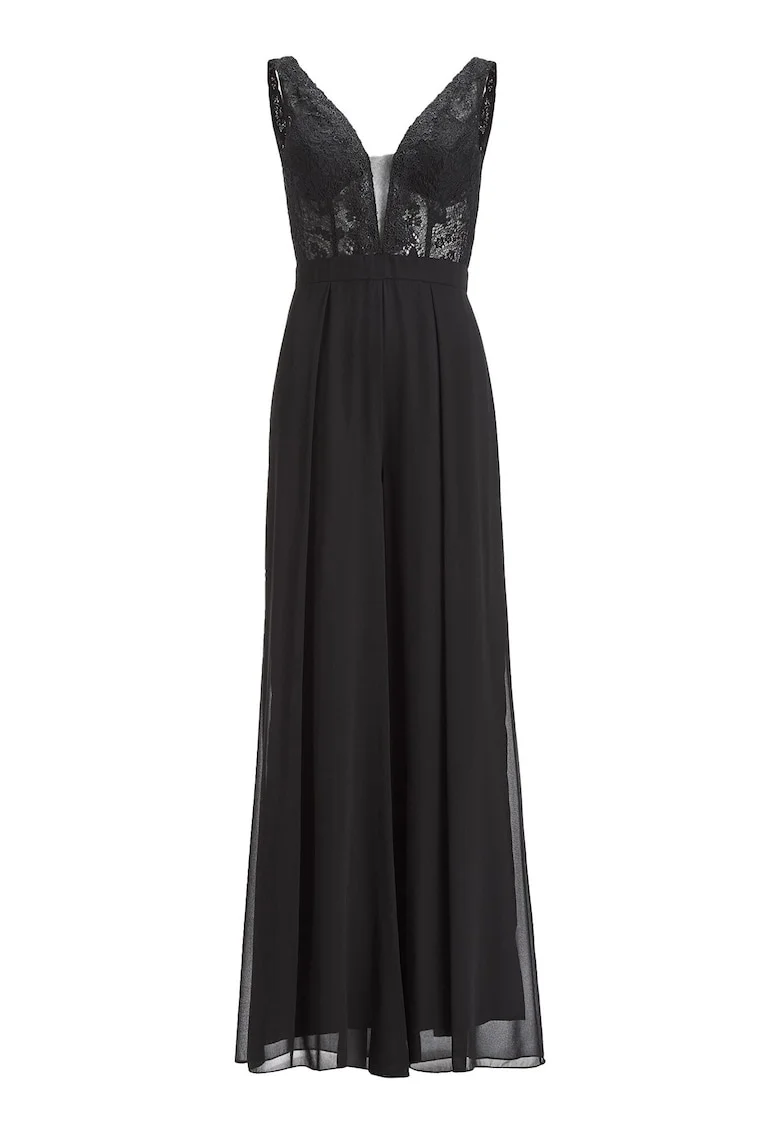 Salopeta dama  3AJ001HK, Bumbac/Nylon, Negru, Negru
