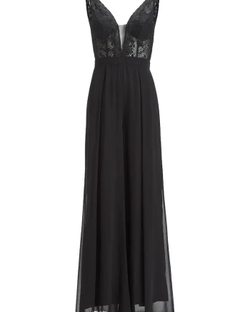 Salopeta dama  3AJ001HK, Bumbac/Nylon, Negru, Negru