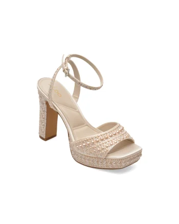 Sandale elegante ALDO bej, CHICGLEAM 110, din material textil