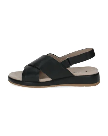 Sandale wedge de piele, Negru