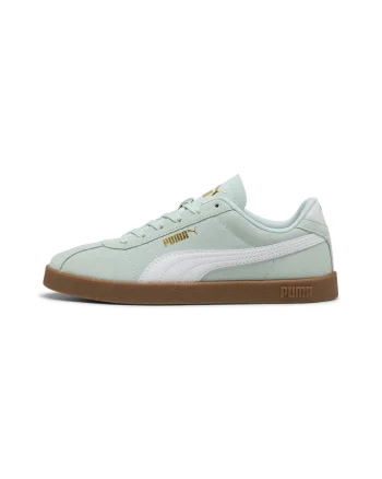 Pantofi sport Club II Intense unisex de piele intoarsa, Alb/Verde deschis