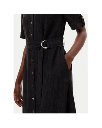 Camasa stil rochie dama  13002000, Viscoza/Poliester, Negru, Negru
