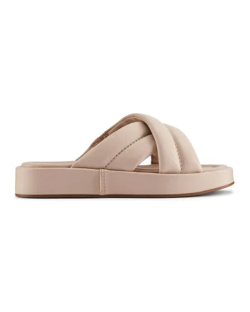 Papuci de piele Alda, Roz