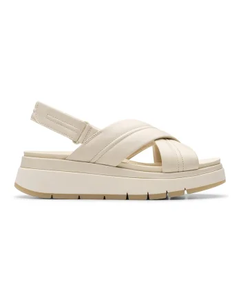 Sandale de piele cu platforma Tuscan, Crem
