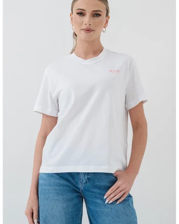 Tricou cu decolteu la baza gatului Floris, Alb optic