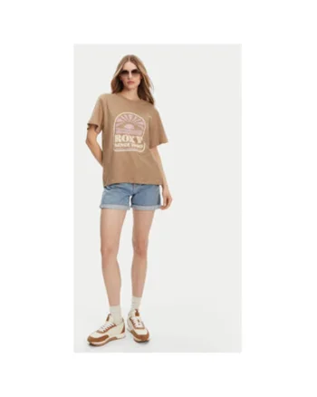 Tricou dama  ERJZT05912-CZU0, Bumbac, Maro, Maro