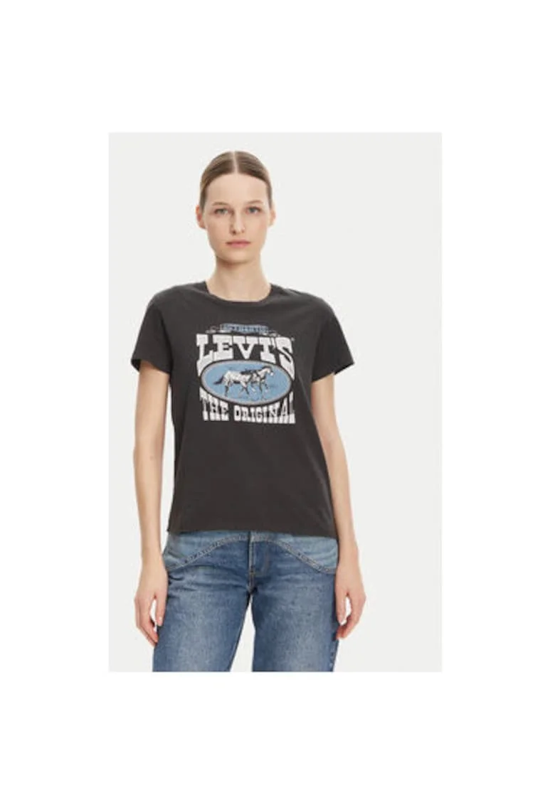 Tricou dama Levi S, 17369-3023, Bumbac, Negru, Negru