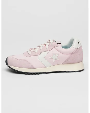 Pantofi sport cu segmente din piele intoarsa Omega, Alb/Roz pastel